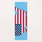 Verenigde Staten Amerika Kaart en Vlag Wit Rood Bl Yogamat (Voorkant)