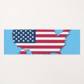 Verenigde Staten Amerika Kaart en Vlag Wit Rood Bl Yogamat (Voorkant (horizontaal))