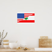 verenigde staten - amerika libanon - halve vlag -  poster (Keuken)