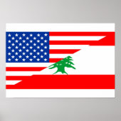 verenigde staten - amerika libanon - halve vlag -  poster (Voorkant)