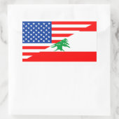 verenigde staten - amerika libanon - halve vlag -  rechthoekige sticker (Tas)