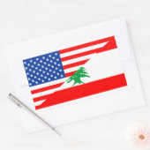 verenigde staten - amerika libanon - halve vlag -  rechthoekige sticker (Envelop)