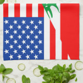 verenigde staten - amerika libanon - halve vlag - theedoek (Gevouwen)