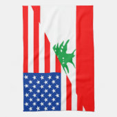 verenigde staten - amerika libanon - halve vlag - theedoek (Verticaal)