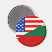 verenigde staten - amerika litouwen halve vlag vsa magneet (Voorkant / Achterkant)