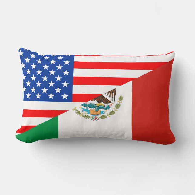 verenigde staten amerika mexico halve vlag verenig kussen (Voorkant)