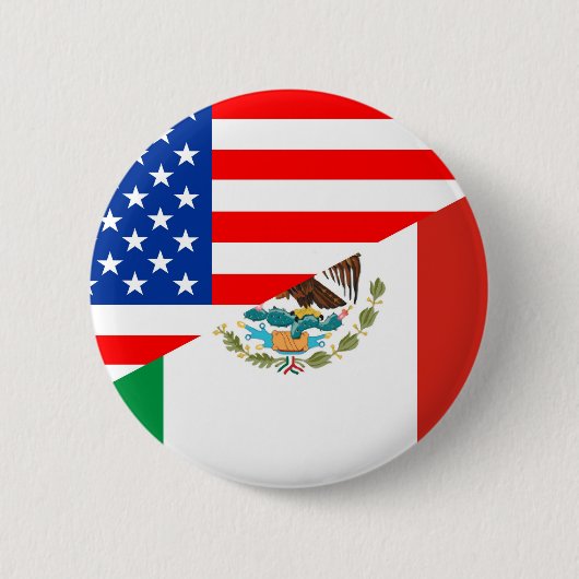 verenigde staten amerika mexico halve vlag verenig ronde button 5,7 cm (Voorkant)