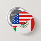 verenigde staten amerika mexico halve vlag verenig ronde button 5,7 cm (Voorkant /achterkant)