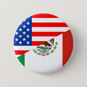 verenigde staten amerika mexico halve vlag verenig ronde button 5,7 cm