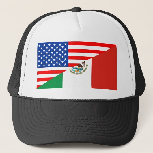 verenigde staten amerika mexico halve vlag verenig trucker pet (Voorkant)
