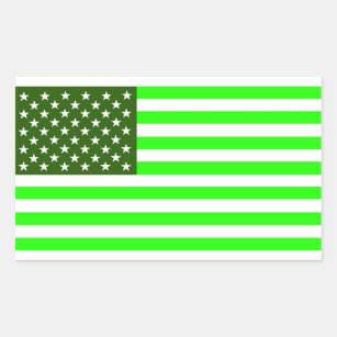 verenigde staten - amerika milieugroene vlag rechthoekige sticker
