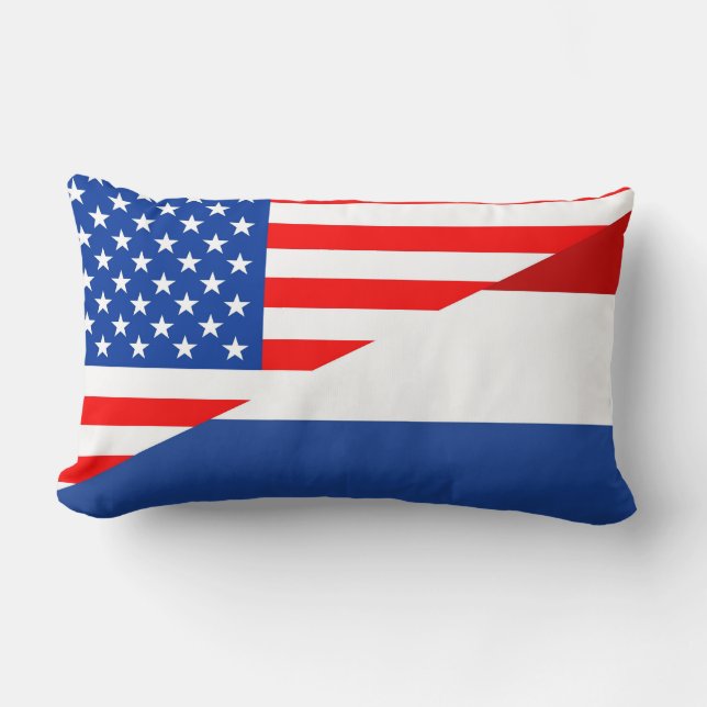 verenigde staten amerika nederland halve vlag usa kussen (Voorkant)