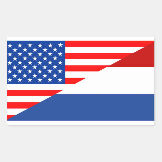 verenigde staten amerika nederland halve vlag usa rechthoekige sticker