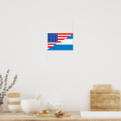verenigde staten amerika nicaragua halve vlag vs poster (Keuken)