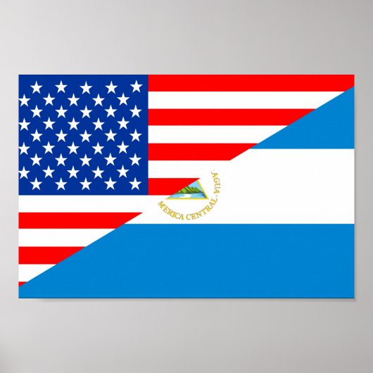 verenigde staten amerika nicaragua halve vlag vs poster (Voorkant)