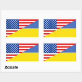 verenigde staten amerika oekraïne halve vlag vs rechthoekige sticker (Vel)