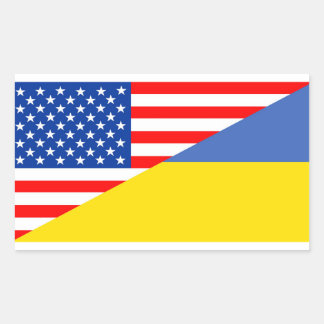 verenigde staten amerika oekraïne halve vlag vs rechthoekige sticker