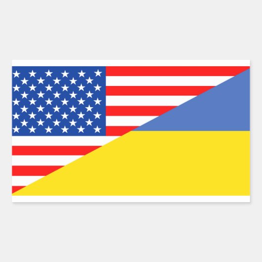 verenigde staten amerika oekraïne halve vlag vs rechthoekige sticker (Voorkant)