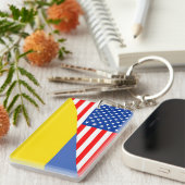 verenigde staten amerika oekraïne halve vlag vs sleutelhanger (Voorkant Rechts)