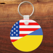 verenigde staten amerika oekraïne halve vlag vs sleutelhanger (Voorkant)