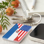 verenigde staten amerika paraguay halve vlag usa sleutelhanger (Voorkant Rechts)
