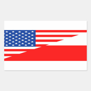 verenigde staten amerika polen halve vlag verenigd rechthoekige sticker