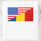 verenigde staten - amerika roemenië halve vlag vs  rechthoekige sticker (Tas)