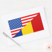 verenigde staten - amerika roemenië halve vlag vs  rechthoekige sticker (Envelop)