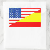 verenigde staten amerika spanje halve vlag vs land rechthoekige sticker (Tas)