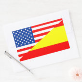 verenigde staten amerika spanje halve vlag vs land rechthoekige sticker (Envelop)
