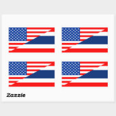 verenigde staten amerika thailand halve vlag vs rechthoekige sticker (Vel)