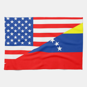verenigde staten amerika venezuela halve vlag usa theedoek