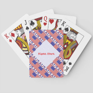 Verenigde Staten Amerika Vlag Getegeld Rood Gepers Pokerkaarten