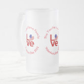 Verenigde Staten Amerika - Vlag Rode Liefde Persoo Matglas Bierpul (Voorkant links)