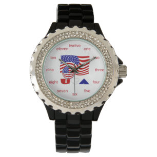 Verenigde Staten Amerika Vlag USA Voetbal Horloge