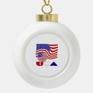 Verenigde Staten Amerika Vlag USA Voetbal Keramische Bal Ornament