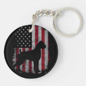 Verenigde Staten Amerikaanse Boxer Dog Fokker Pupp Sleutelhanger (Achterkant)