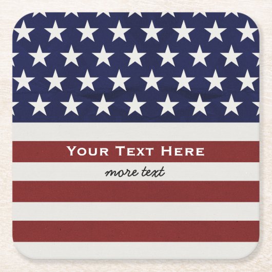 Verenigde Staten Amerikaanse vlag 4e juli Aangepas Kartonnen Onderzetters (Voorkant)