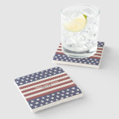 Verenigde Staten Amerikaanse vlag 4e juli Aangepas Stenen Onderzetter (Zijkant)