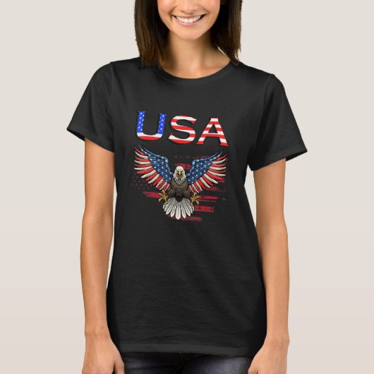 Verenigde Staten Amerikaanse vlag Arend Patriottis T-shirt (Voorkant)