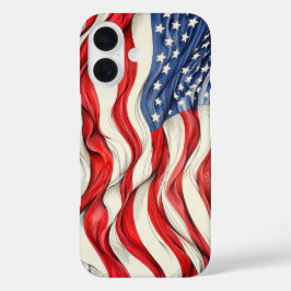 Verenigde Staten Amerikaanse Vlag iPhone 16 Hoesje