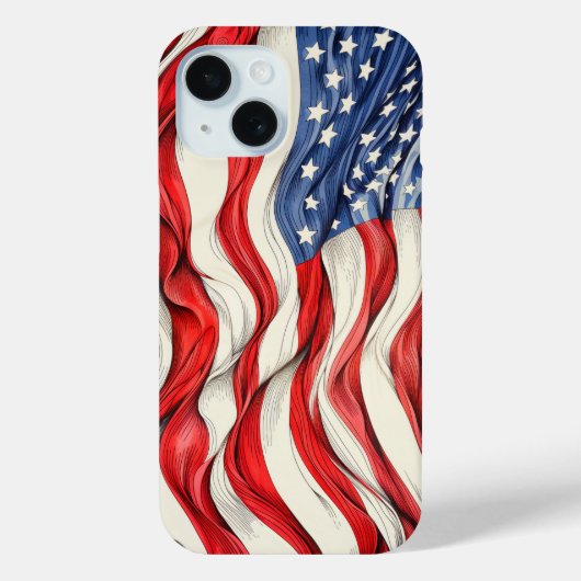 Verenigde Staten Amerikaanse Vlag Case-Mate iPhone Case (Achterkant)