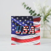 Verenigde Staten - Amerikaanse vlag en Vlag - Uitn Kaart (Staand voorkant)