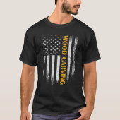  Verenigde Staten Amerikaanse Vlag Hout Carving Wh T-shirt (Voorkant)