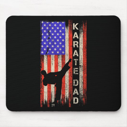 Verenigde Staten Amerikaanse vlag Karate Dad Kara Muismat (Voorkant)