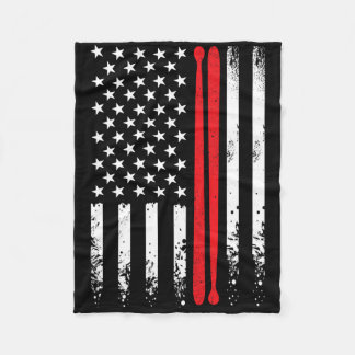 Verenigde Staten Amerikaanse vlag retro muziek dru Fleece Deken