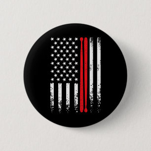 Verenigde Staten Amerikaanse vlag retro muziek dru Ronde Button 5,7 Cm