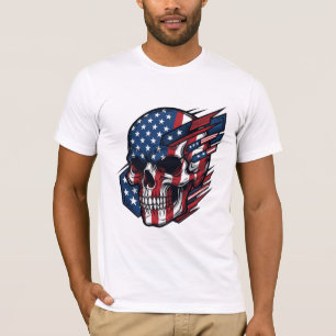 Verenigde Staten Amerikaanse Vlag Schedel Mannen P T-shirt