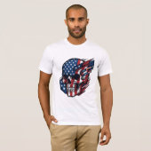 Verenigde Staten Amerikaanse Vlag Schedel Mannen P T-shirt (Voorkant volledig)