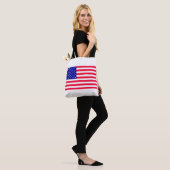Verenigde Staten Amerikaanse vlag schouder Canvas Tote Bag (Op model)